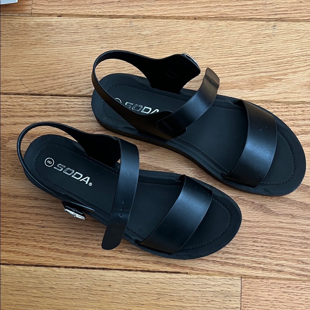 Soda Women's Black Strappy Sandals